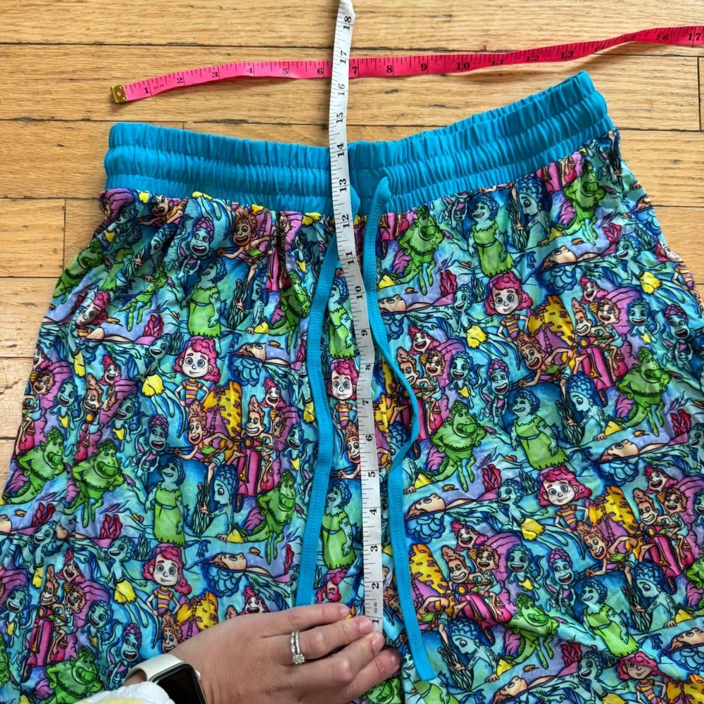 Bedtime Bliss Luca Bamboo Pajama Shorts Mens Large Blue Pixar Sea Monster Lounge